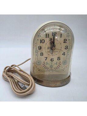 Vintage General Electric Model T390-31 Floral Electric Clock For Parts AS IS